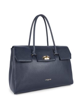 Lancaster 547-57 - CUIR DE VACHETTE - BLEU lancaster foulonné milano cabas a4 Sacs à mains