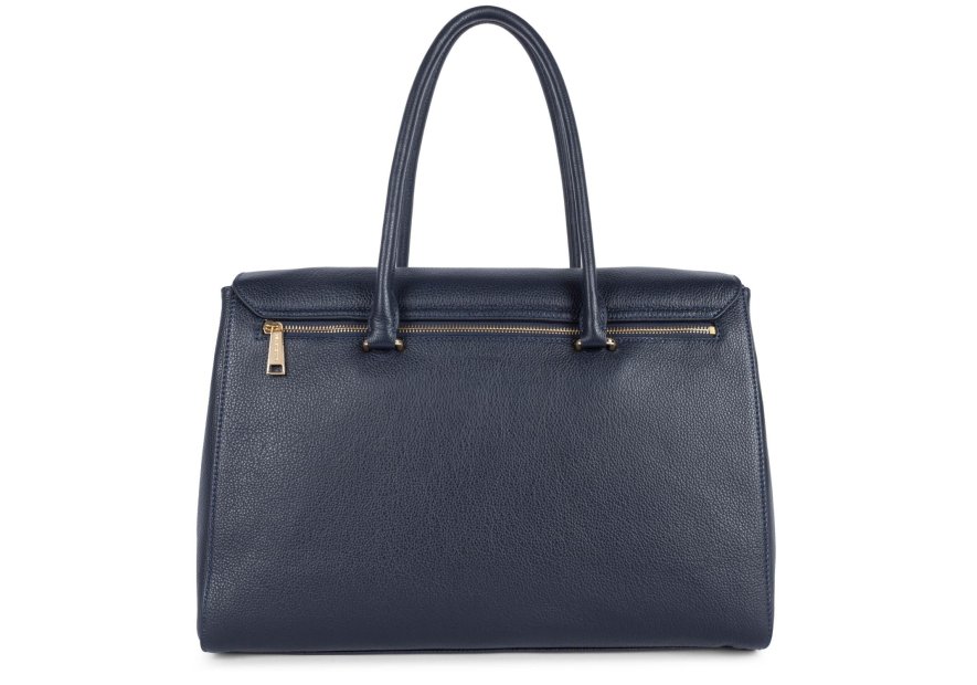 Lancaster 547-57 - CUIR DE VACHETTE - BLEU lancaster foulonné milano cabas a4 Sacs à mains