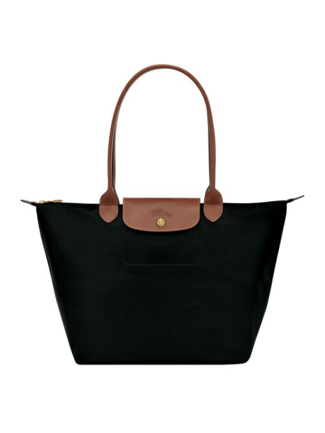Longchamp 1899089 - NYLON ET CUIR - NOIR sac cabas l le pliage original format étudiant sac-a-main-shopping-toile-ou-cuir