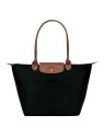 Longchamp 1899089 - NYLON ET CUIR - NOIR sac cabas l le pliage original format étudiant sac-a-main-shopping-toile-ou-cuir