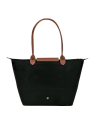 Longchamp 1899089 - NYLON ET CUIR - NOIR sac cabas l le pliage original format étudiant sac-a-main-shopping-toile-ou-cuir