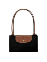Longchamp 1899089 - NYLON ET CUIR - NOIR sac cabas l le pliage original format étudiant sac-a-main-shopping-toile-ou-cuir