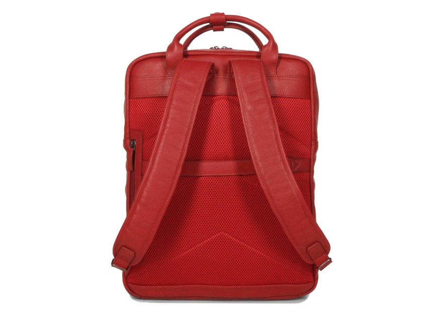 Gerard Henon 6966 - CUIR DE VACHETTE - ROUGE sac à dos porté main ordi 17" Sac business