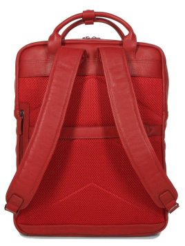 Gerard Henon 6966 - CUIR DE VACHETTE - ROUGE sac à dos porté main ordi 17" Sac business