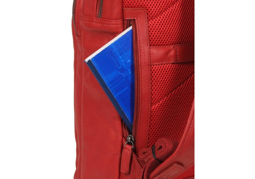 Gerard Henon 6966 - CUIR DE VACHETTE - ROUGE sac à dos porté main ordi 17" Sac business