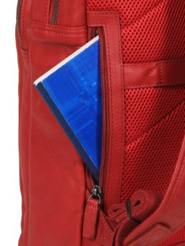 Gerard Henon 6966 - CUIR DE VACHETTE - ROUGE sac à dos porté main ordi 17" Sac business