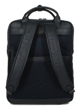 Gerard Henon 6966 - CUIR DE VACHETTE - MARINE sac à dos porté main ordi 17" Sac business