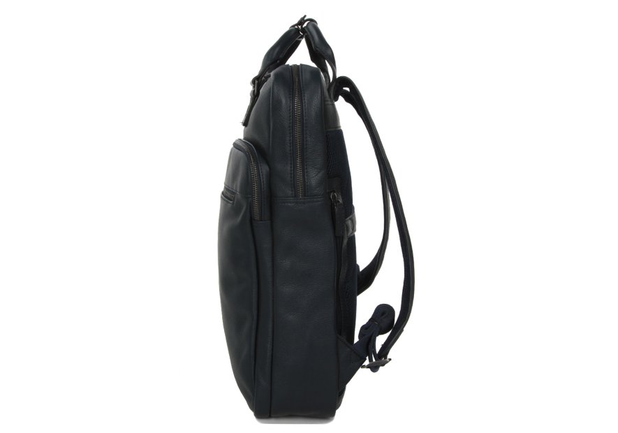 Gerard Henon 6966 - CUIR DE VACHETTE - MARINE sac à dos porté main ordi 17" Sac business