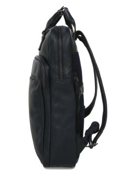 Gerard Henon 6966 - CUIR DE VACHETTE - MARINE sac à dos porté main ordi 17" Sac business