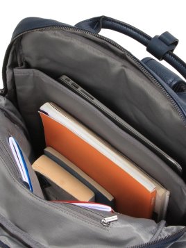 Gerard Henon 6966 - CUIR DE VACHETTE - MARINE sac à dos porté main ordi 17" Sac business