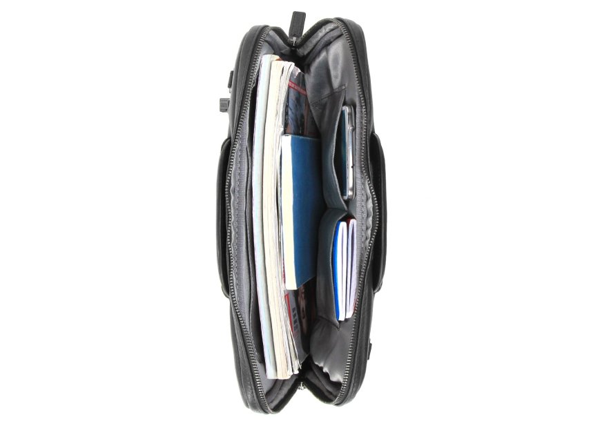 Gerard Henon 6944 - CUIR DE VACHETTE - NOIR porte documents slim 13" Sac business