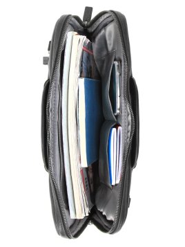 Gerard Henon 6944 - CUIR DE VACHETTE - NOIR porte documents slim 13" Sac business