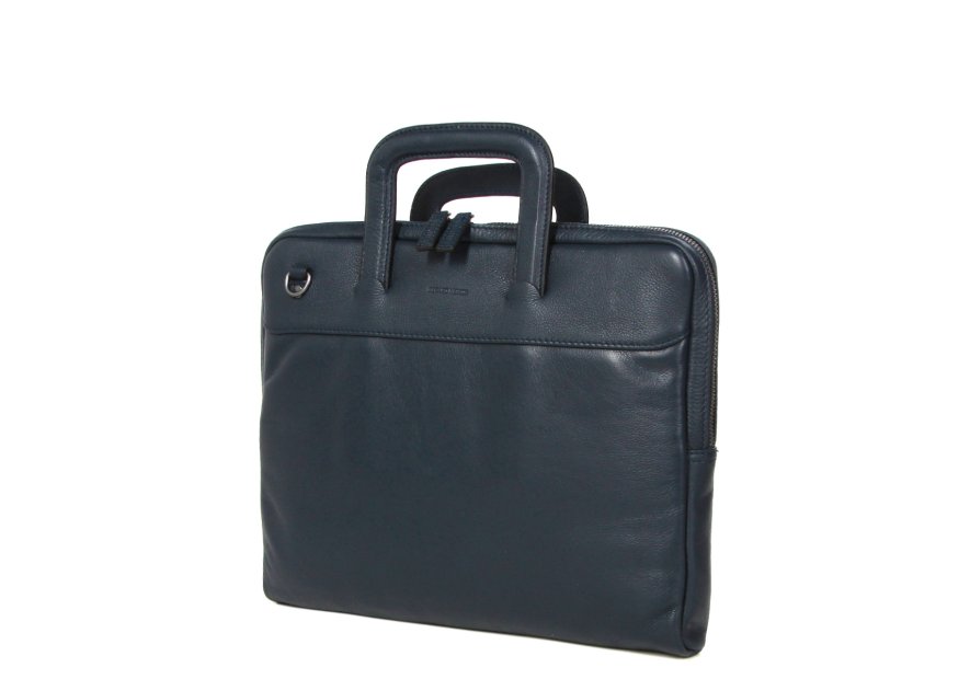 Gerard Henon 6944 - CUIR DE VACHETTE - MARINE porte documents slim 13" Sac business
