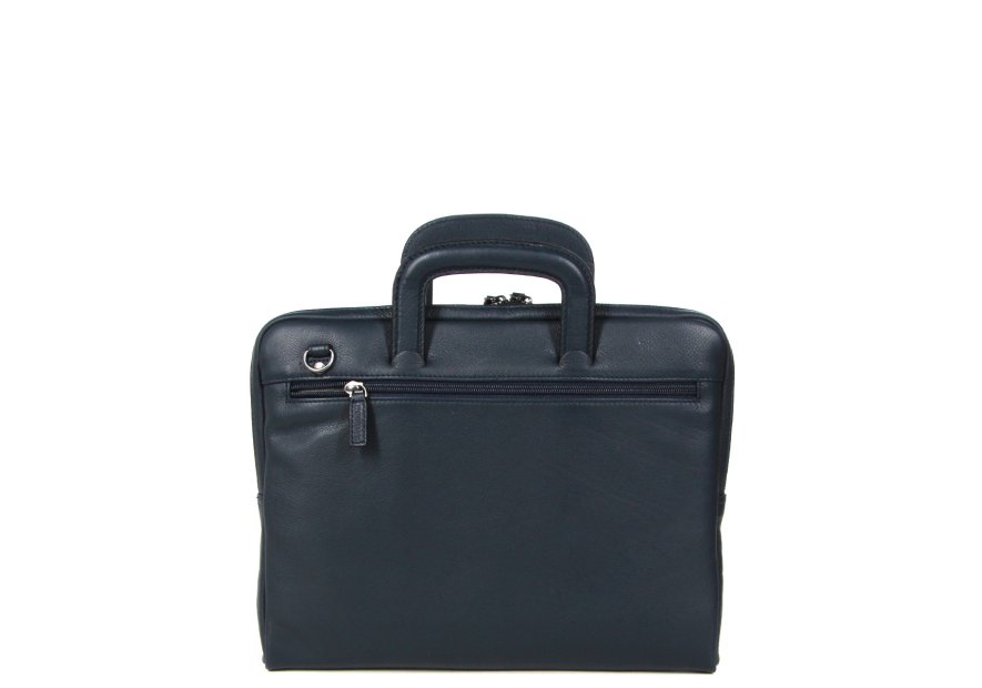 Gerard Henon 6944 - CUIR DE VACHETTE - MARINE porte documents slim 13" Sac business