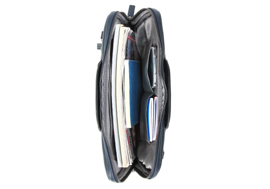 Gerard Henon 6944 - CUIR DE VACHETTE - MARINE porte documents slim 13" Sac business