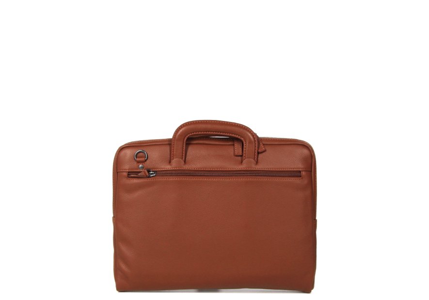 Gerard Henon 6944 - CUIR DE VACHETTE - MARRON porte documents slim 13" Sac business
