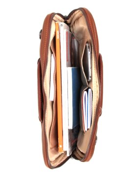 Gerard Henon 6944 - CUIR DE VACHETTE - MARRON porte documents slim 13" Sac business