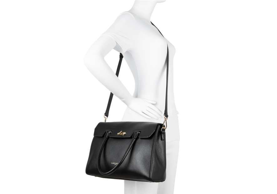 Lancaster 547-56 - CUIR DE VACHETTE - NOIR Foulonné Milano - Sac shopping Sacs à mains