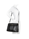 Lancaster 547-56 - CUIR DE VACHETTE - NOIR Foulonné Milano - Sac shopping sacs-a-mains