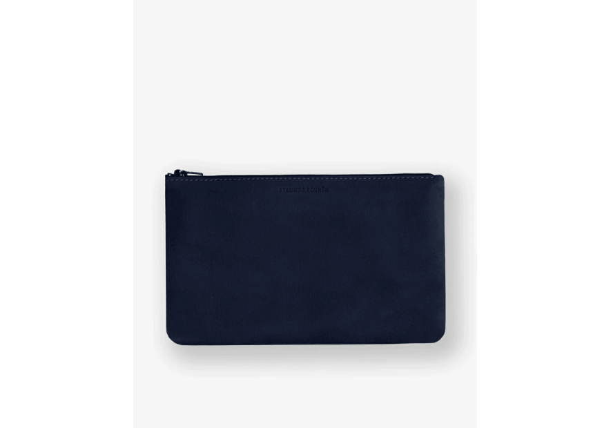 Les Ateliers Foures B42 - CUIR DE VACHETTE - NUIT baroudeuse pochette papier l porte cartes