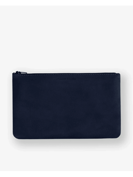 Les Ateliers Foures B42 - CUIR DE VACHETTE - NUIT baroudeuse pochette papier l porte cartes