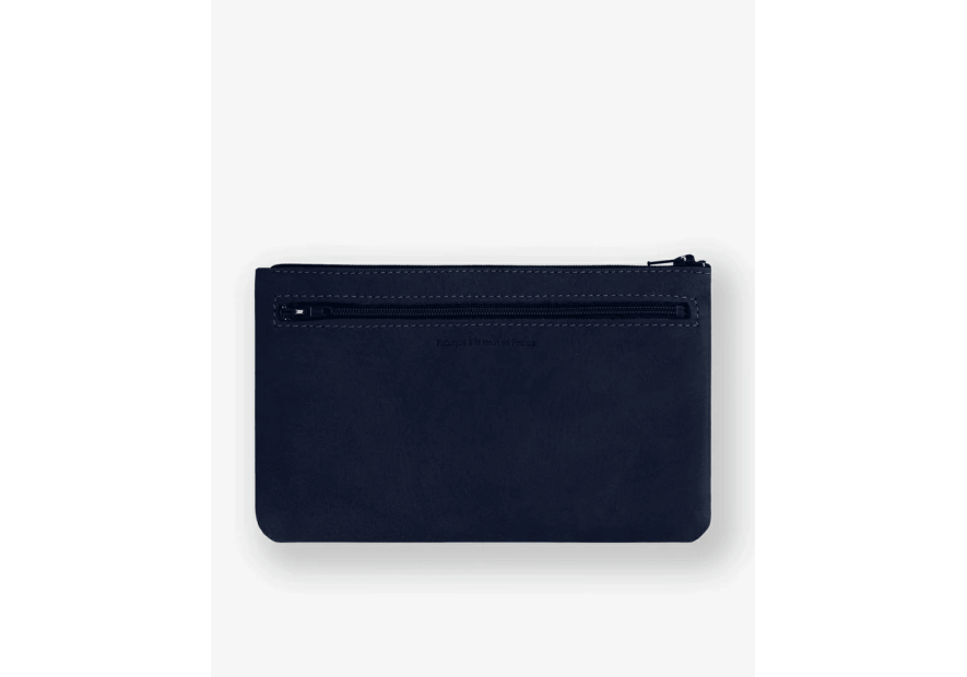 Les Ateliers Foures B42 - CUIR DE VACHETTE - NUIT baroudeuse pochette papier l porte cartes