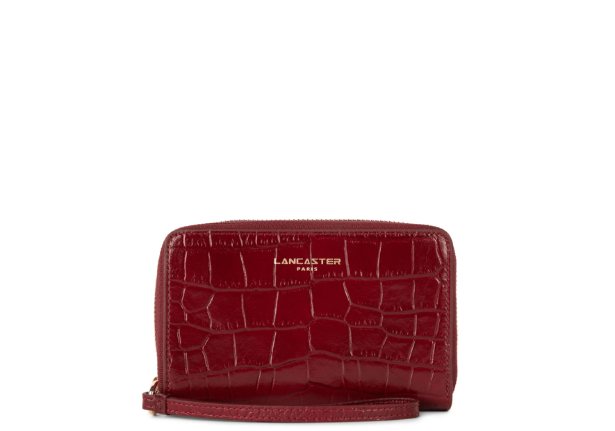 Lancaster 124-12 - VACHETTE CROCO - CARMIN Exotic Croco CN - Portefeuille pmpb femme