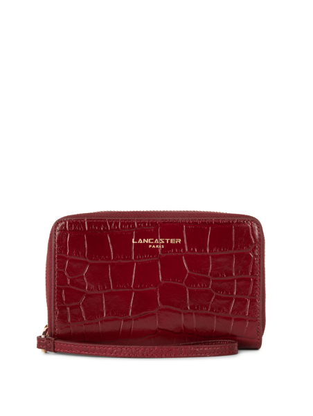 Lancaster 124-12 - VACHETTE CROCO - CARMIN Exotic Croco CN - Portefeuille pmpb femme