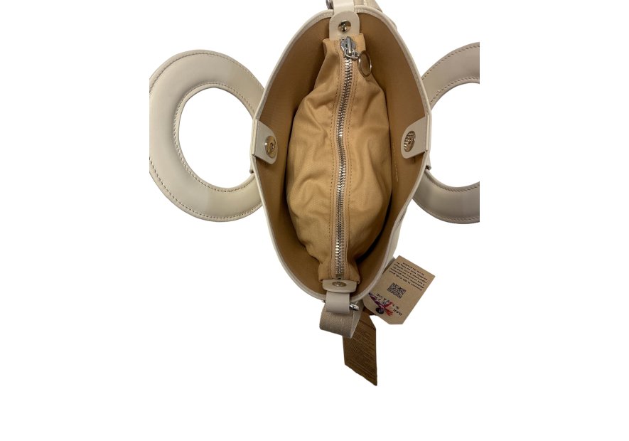 Les Ateliers Foures 0104 - CUIR DE VACHETTE - CRAIE sac porté main olympe mini Sacs à mains