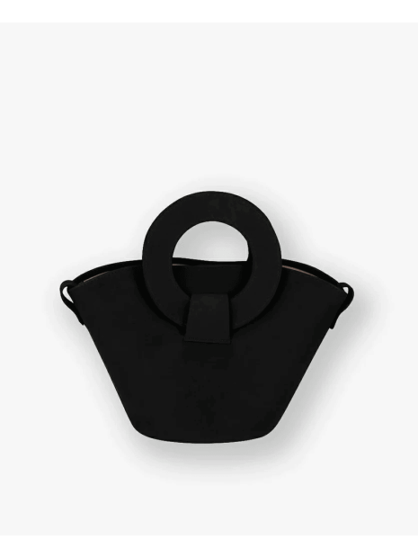 Les Ateliers Foures 0104 - CUIR DE VACHETTE - NOIR sac porté main olympe mini sacs-a-mains
