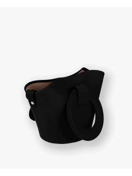 Les Ateliers Foures 0104 - CUIR DE VACHETTE - NOIR sac porté main olympe mini Sacs à mains