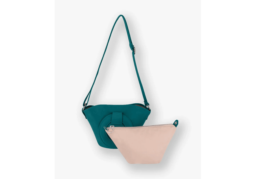 Les Ateliers Foures 0104 - CUIR DE VACHETTE - LAGON sac porté main olympe mini Sacs à mains