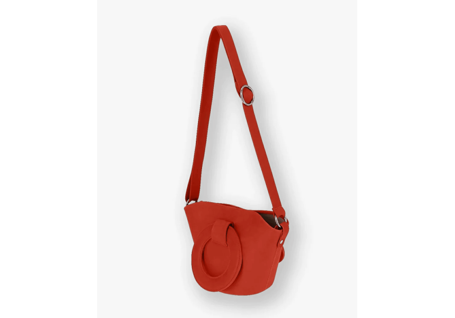 Les Ateliers Foures 0104 - CUIR DE VACHETTE - ORANGE sac porté main olympe mini Sacs à mains