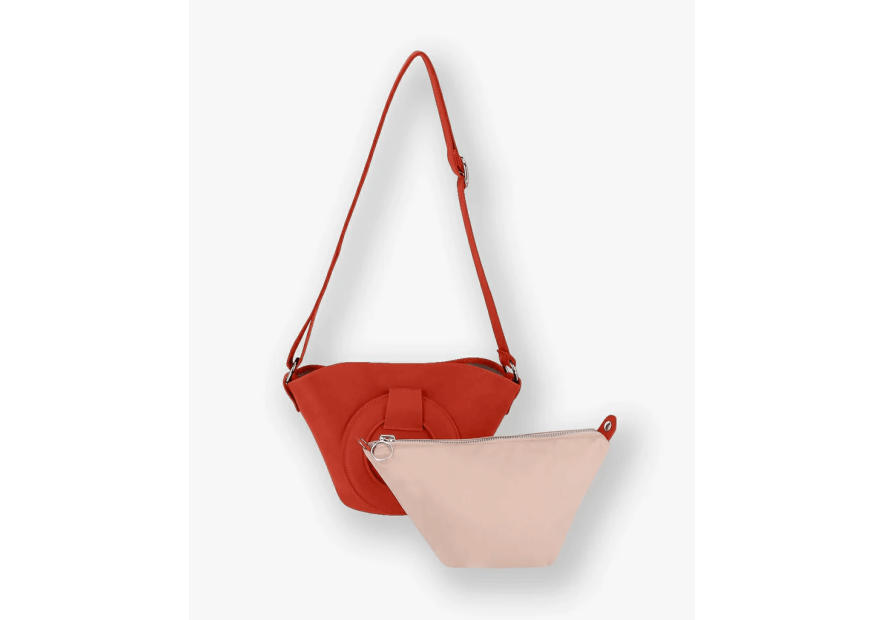 Les Ateliers Foures 0104 - CUIR DE VACHETTE - ORANGE sac porté main olympe mini Sacs à mains