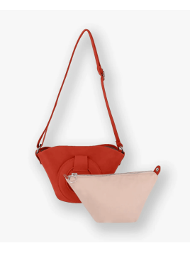 Les Ateliers Foures 0104 - CUIR DE VACHETTE - ORANGE sac porté main olympe mini Sacs à mains