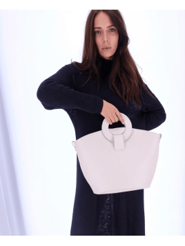 Les Ateliers Foures 0604 - CUIR DE VACHETTE - CRAIE les ateliers fourès- olympe- porté travers maxi shopping