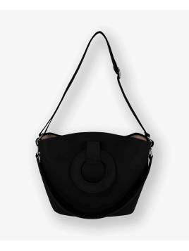 Les Ateliers Foures 0604 - CUIR DE VACHETTE - NOIR les ateliers fourès- olympe- porté travers maxi shopping