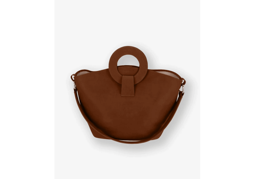 Les Ateliers Foures 0604 - CUIR DE VACHETTE - FAUVE les ateliers fourès- olympe- porté travers maxi shopping