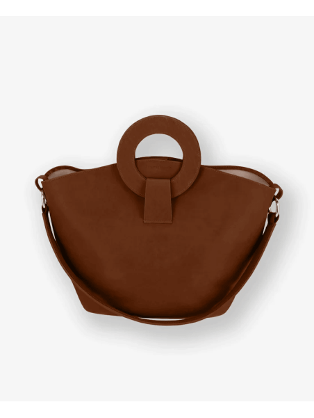 Les Ateliers Foures 0604 - CUIR DE VACHETTE - FAUVE les ateliers fourès- olympe- porté travers maxi shopping