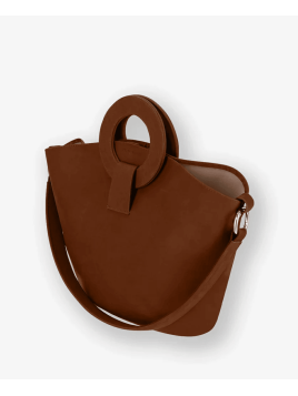 Les Ateliers Foures 0604 - CUIR DE VACHETTE - FAUVE les ateliers fourès- olympe- porté travers maxi shopping