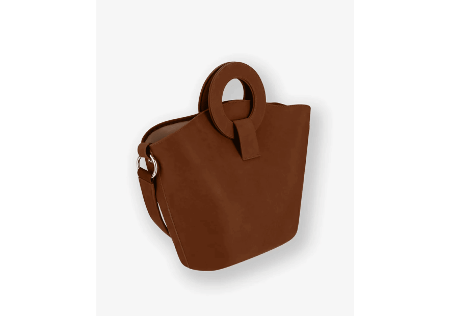 Les Ateliers Foures 0604 - CUIR DE VACHETTE - FAUVE les ateliers fourès- olympe- porté travers maxi shopping