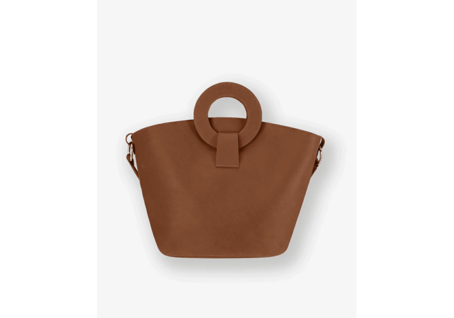 Les Ateliers Foures 0604 - CUIR DE VACHETTE - FAUVE les ateliers fourès- olympe- porté travers maxi shopping