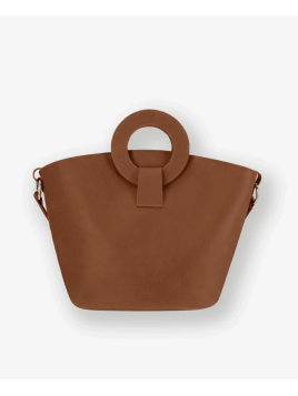 Les Ateliers Foures 0604 - CUIR DE VACHETTE - FAUVE les ateliers fourès- olympe- porté travers maxi shopping