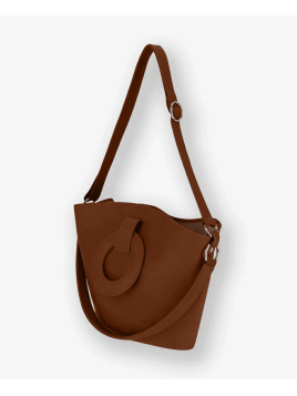 Les Ateliers Foures 0604 - CUIR DE VACHETTE - FAUVE les ateliers fourès- olympe- porté travers maxi shopping