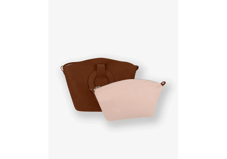 Les Ateliers Foures 0604 - CUIR DE VACHETTE - FAUVE les ateliers fourès- olympe- porté travers maxi shopping