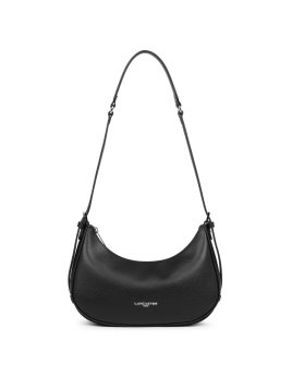 Lancaster 438-001 - CUIR DE VACHETTE - NOI sac demi lune sierra Sacs à mains