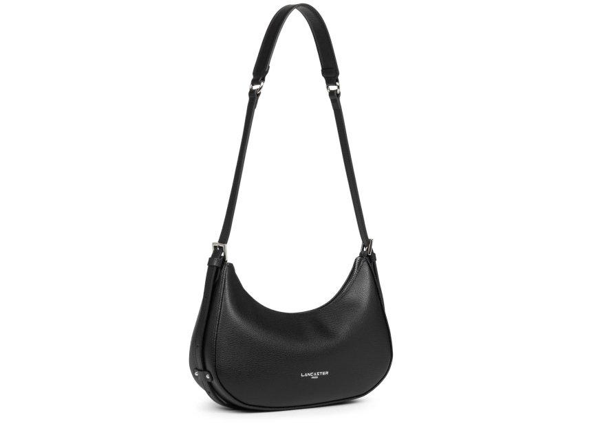 Lancaster 438-001 - CUIR DE VACHETTE - NOI sac demi lune sierra Sacs à mains