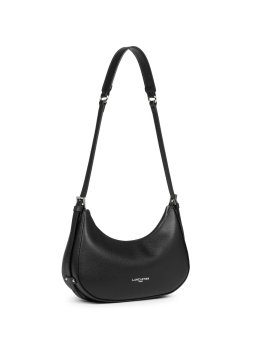 Lancaster 438-001 - CUIR DE VACHETTE - NOI sac demi lune sierra Sacs à mains