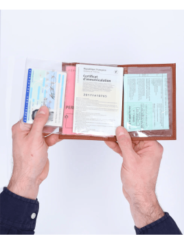 Les Ateliers Foures 9244 - CUIR DE VACHETTE - FAUVE porte papiers les ateliers fourès hypérion porte cartes