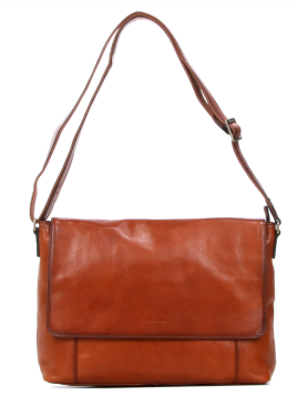 Gerard Henon 2273 - CUIR DE VACHETTE - MARRON grande besace rabat sac h zip